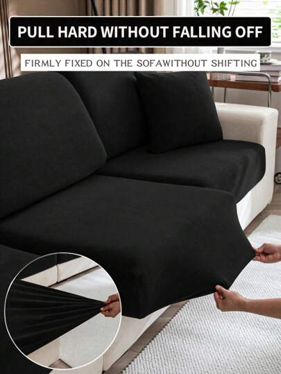 1pc Modern Minimalist Milk Silk Stretch All Season Removable & Washable Sofa Cushion Cover