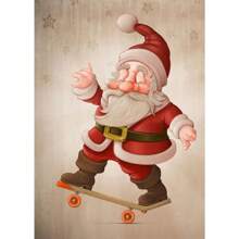 1 件卡通可爱圣诞老人海报快乐圣诞老人帆布画墙壁艺术适合可爱儿童客厅家居装饰圣诞礼物无框架 - 彩色 - 查看 84