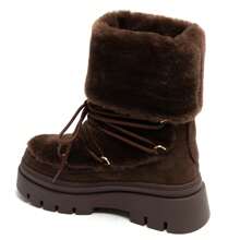 Bottes Four Styles Après-Ski à Plateform Avec Lacets Croisés Décoratifs - Brown - View 3