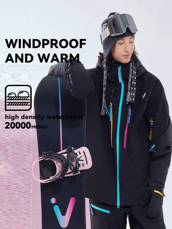 VECTOR MOTION Unisex Hooded Ski Jacket, Padded, Waterproof, Windproof, Abrasion-Resistant, Breathable, Stretchy, SORONA Biocotton, Single/Double-Layer Ski Gear
