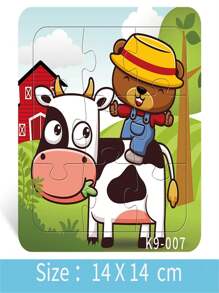 9 Stücke aus dickem Puzzle-Schaumstoff-Material mit Flachmuster von Koala/Giraffe/Krokodil, lustiges Cartoon-Tiermuster, Kinderspiel-Lernspiel-Geschenk zur Bildung