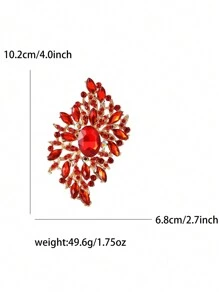 Large Crystal Brooch For Women Leaf Pin Party Banquet Jewelry Gift Dress Skirt Accessories - Large Crystal Flower Brooch - View 7