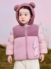 mini bala Boys' & Girls' Reversible Fleece Vest & Hooded Down Jacket Winter Collection - Pink - View 1