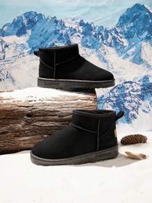 SDEMIN New Thick Wool Plush Home Slippers For Men And Women, Fashionable, Comfortable, Warm, Anti-Slip, Indoors, Closed Toe - Black - View 16