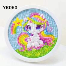 1 件卡通獨角獸鑽石繪畫套件帶框架,diy 貼紙全鑽石簡單玩具材料套裝 - 彩色 - 查看 15