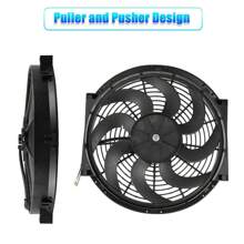 Universal Electric Car Radiator Cooling Fan, 10in/12in/14/In/16in High Performance 12V 90W 8 Blades Engine Cooling Fan Radiator, Reversible Push Or Pull With Mounting Kit - 12INCH 80W - View 4