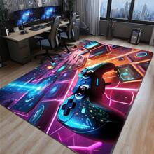 1pc Colorful & Stylish Gaming Themed Area Rug, Interesting Cartoon INS Inspired Rectangle Soft Anti-Slip Carpet, Suitable For Outdoor, Entryway, Living Room, Bedroom, Laundry Room, Bathroom, Game Room, Machine Washable, Household Decoration