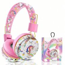 紫色/粉色独角兽无线耳机（适合女孩儿童）/蓝色恐龙有线耳机（适合男孩儿童上学），儿童有线耳机带麦克风和 3.5 毫米插孔，青少年幼儿防噪音耳机带可调节头带（适用于平板电脑/智能手机），圣诞节生日礼物新年礼物 - 紫色 - 查看 7