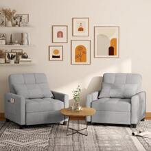 3 In 1 Adjustable Sleeper Sofa Chair Bed, Pull Out Sleeper Bed, Adjustable Backrest Recliner, Convertible Folding Lounge Sofa, Suitable For Living Room, Bedroom, Office And Other Small Spaces - 灰色 - 查看 3