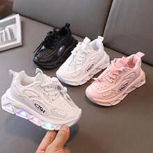 Zapatos de bebé con luz LED,Diseño de malla, transpirable y antideslizante,  con suela blanda,aptos para niños y niñas de 2 a 5 años. - Rosa - Ver 6