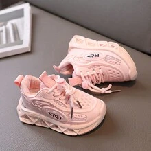 Zapatos de bebé con luz LED,Diseño de malla, transpirable y antideslizante,  con suela blanda,aptos para niños y niñas de 2 a 5 años. - Rosa - Ver 3