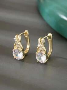 1 Cặp bông tai đồng vuông hình học sang trọng, cổ điển thanh lịch dành cho phụ nữ, quà tặng tiệc sinh nhật - Nhiều màu - Xem 8