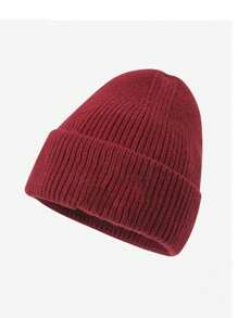 1pc Fashionable Classic Acrylic Knit Beanie Hat, Warm And Solid Color Versatile Ski Cap - Solid Color Knitted Beanie - View 18