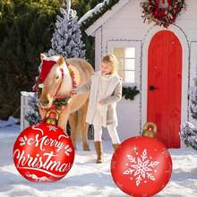 Bola De Decoración Inflable De Pvc De Navidad Gigante 60cm Con luces y control remoto y bomba - copos de nieve - Ver 7