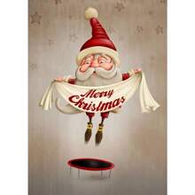 1 件卡通可爱圣诞老人海报快乐圣诞老人帆布画墙壁艺术适合可爱儿童客厅家居装饰圣诞礼物无框架 - 彩色 - 查看 119