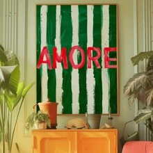 1pc Vibrant Green Striped Canvas Art Print - Minimalist Wall Decor For Living Room, Bedroom, Kitchen, Home Office - Frameless Modern Abstract Poster, Perfect Gift Idea,Painting Core,Wall Art Gifts Birthday Graduation