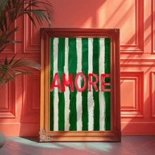 1pc Vibrant Green Striped Canvas Art Print - Minimalist Wall Decor For Living Room, Bedroom, Kitchen, Home Office - Frameless Modern Abstract Poster, Perfect Gift Idea,Painting Core,Wall Art Gifts Birthday Graduation