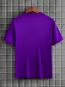 Men's New York City Printed T-Shirt Imported Casual Cotton Tshirt - Màu tím - Xem 2