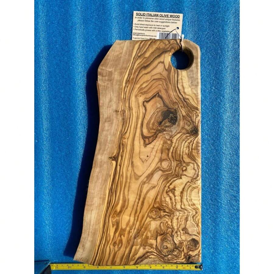 Tabla De Madera De Olivo Para Servir Y Cortar - Pequeña (21.5x10cm) - Ideal Para Queso, Pan, Embutidos