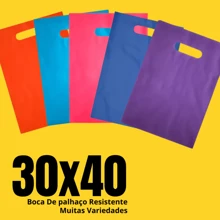 50 Sacolas Alça Boca de Palhaço 15x20, 20x30 e 30x40 Escolha a Cor