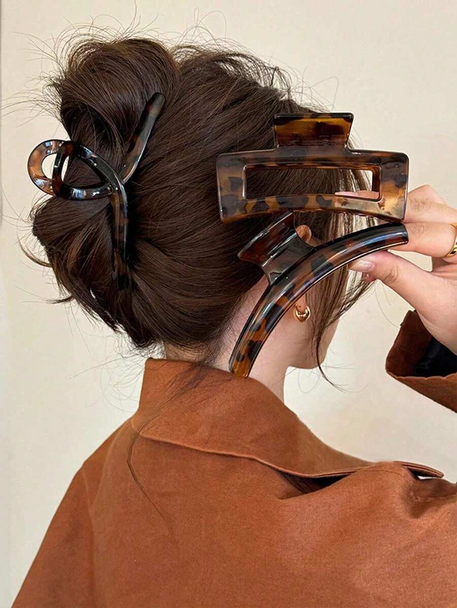 Juego de 3/1 pieza de pinzas para el cabello de mujer de gran tamaño. Tamaño 12 cm/4.7 pulgadas, material acrílico, diseño minimalista de moda. Pinza para el cabello, pinza para el cabello, pinza para el cabello