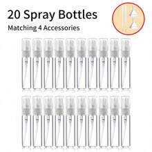 20 件 + 4 件配件 5 毫升迷你玻璃香水喷雾瓶，包括 20 个喷雾器、2 个漏斗和 2 个滴管，可再填充化妆品旅行样品雾化器香水瓶，适用于客厅、卧室、浴室、家居装饰、旅行、婚礼、派对、生日、男女礼物、新年、配饰、趣味礼物 - 黑色 - 查看 8