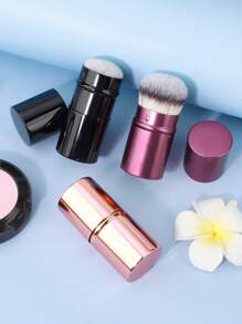 1支/3支装新款可伸缩化妆刷，多功能化妆工具套装，包含腮红刷、散粉刷、粉底刷、遮瑕刷、修容刷、古铜粉刷、散粉刷、粉底刷、腮红刷 - 彩色 - 查看 2