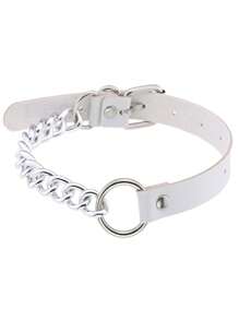 1pc Punk Gothic Rivet Choker Necklace, Sexy Black & White Collar Necklace, Adequado para o dia a dia feminino, roupa de festa, festa de Natal, aniversário criativo, presente de dia dos namorados, mãe, mãe, dia das mães, presente