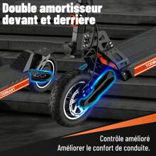 TODIMART S9 Electric Scooter For Adults, 800W Brushless Motor, 48V 18.2Ah Battery, Maximum Range Of 65-80km, 10-Inch Off-Road Tires, Handles 25° Inclines, And Can Be Folded And Stored With A Maximum Load Of 130kg - 黑色 - 查看 6