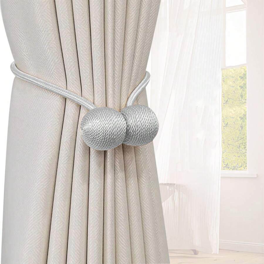 Chic & Fun 2 Magnetic Curtain Clips Elegant Clamp - 銀 - 查看 1