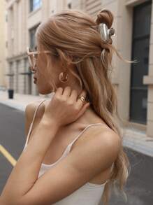 1 件简约炫酷合金发夹，时尚发饰，不影响发质 - 彩色 - 查看 5