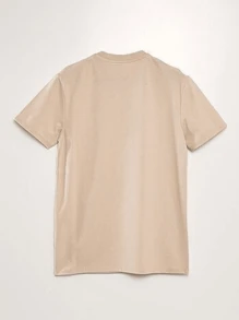 Men's T-Shirt Coconut Tree Beach Sea Casual Cotton Premium Mesh - 米色 - 查看 2