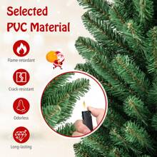 7/8 FT Pencil Christmas Tree Artificial Xmas Tree With 523/671 Memory Wire Branch Tips Christmas Decorations Home Christmas Gifts Christmas Decor - Green 8FT - View 7