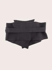 1 chiếc thắt lưng bản rộng thời trang thanh lịch, đa năng, có ve áo, thắt lưng cho nữ, phù hợp với váy, áo sơ mi, áo khoác, phụ kiện thắt lưng corset cho nữ, trang phục cao bồi miền Tây, trang phục đồng quê, thắt lưng đen cổ điển, thắt lưng corset cho nữ, trang phục định hình eo, làm thon gọn eo và kiểm soát bụng, trang phục Halloween - màu đen - Xem 4