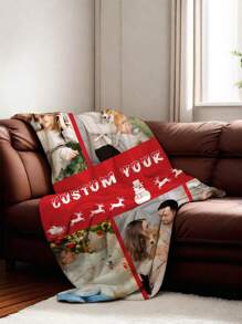 1 chiếc chăn ảnh tùy chỉnh, chăn vui nhộn có khuôn mặt được cá nhân hóa, chăn tên được cá nhân hóa, khuôn mặt tùy chỉnh, chăn ảnh/văn bản bạn thân, chăn ấm áp, quà tặng gia đình, quà cưới, quà sinh nhật, quà tặng bạn bè, chăn bạn thân, thích hợp cho ghế sofa và giường, chăn phủ thoải mái cho mọi mùa - phong cách giáng sinh 1 - Xem 3