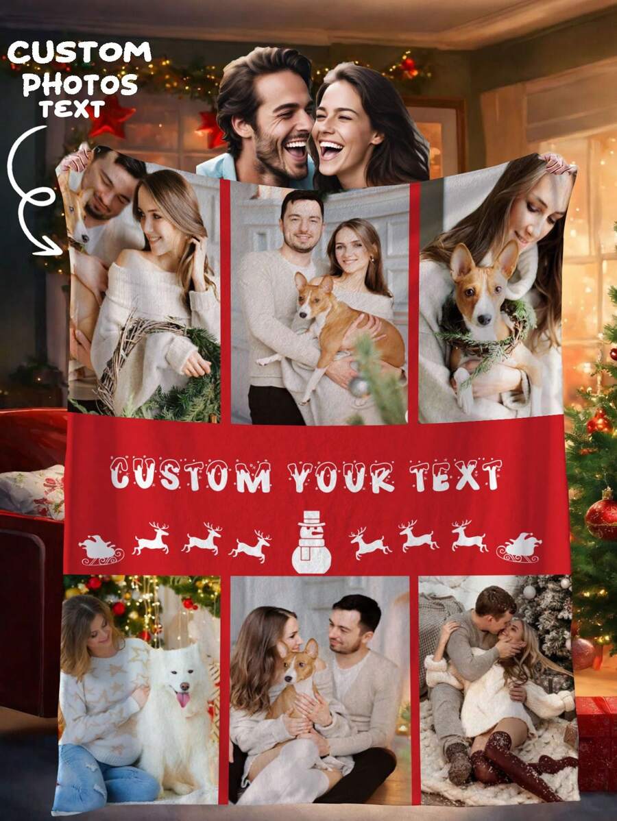 1 chiếc chăn ảnh tùy chỉnh, chăn vui nhộn có khuôn mặt được cá nhân hóa, chăn tên được cá nhân hóa, khuôn mặt tùy chỉnh, chăn ảnh/văn bản bạn thân, chăn ấm áp, quà tặng gia đình, quà cưới, quà sinh nhật, quà tặng bạn bè, chăn bạn thân, thích hợp cho ghế sofa và giường, chăn phủ thoải mái cho mọi mùa - phong cách giáng sinh 1 - Xem 1