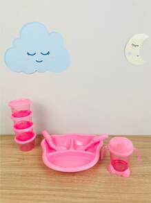 8-Piece Food Introduction Kit: Plate With Dividers + Cup + 2 Spoons + 4 Feeding Containers - 淺粉色 - 查看 1