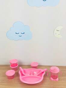 8-Piece Food Introduction Kit: Plate With Dividers + Cup + 2 Spoons + 4 Feeding Containers - 淺粉色 - 查看 2