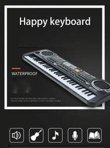 1 pièce Piano électronique de 61 touches pour enfants, jouet musical multifonctionnel, piano pour débutants pour l'éducation précoce, les accessoires varient en couleur