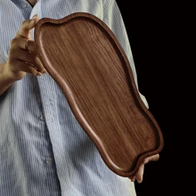 1 Stück Rosenholz Serviertablett, Frühstückstablett, Ess-/Küchentablett, Obstplatte, Kaffee-/Teetablett, Snacktablett, Dekorationsstück für das Wohnzimmer, geeignet für Hotels, Restaurants, Zuhause zum Servieren von Obst, Desserts, Snacks, Feiertage wie Thanksgiving, Weihnachten, Neujahr, multifunktionales Outdoor-Tablett, beste Geschenke Geburtstagsteller Küchenhelfer Küchendekor Tabletts Tablett-Deko