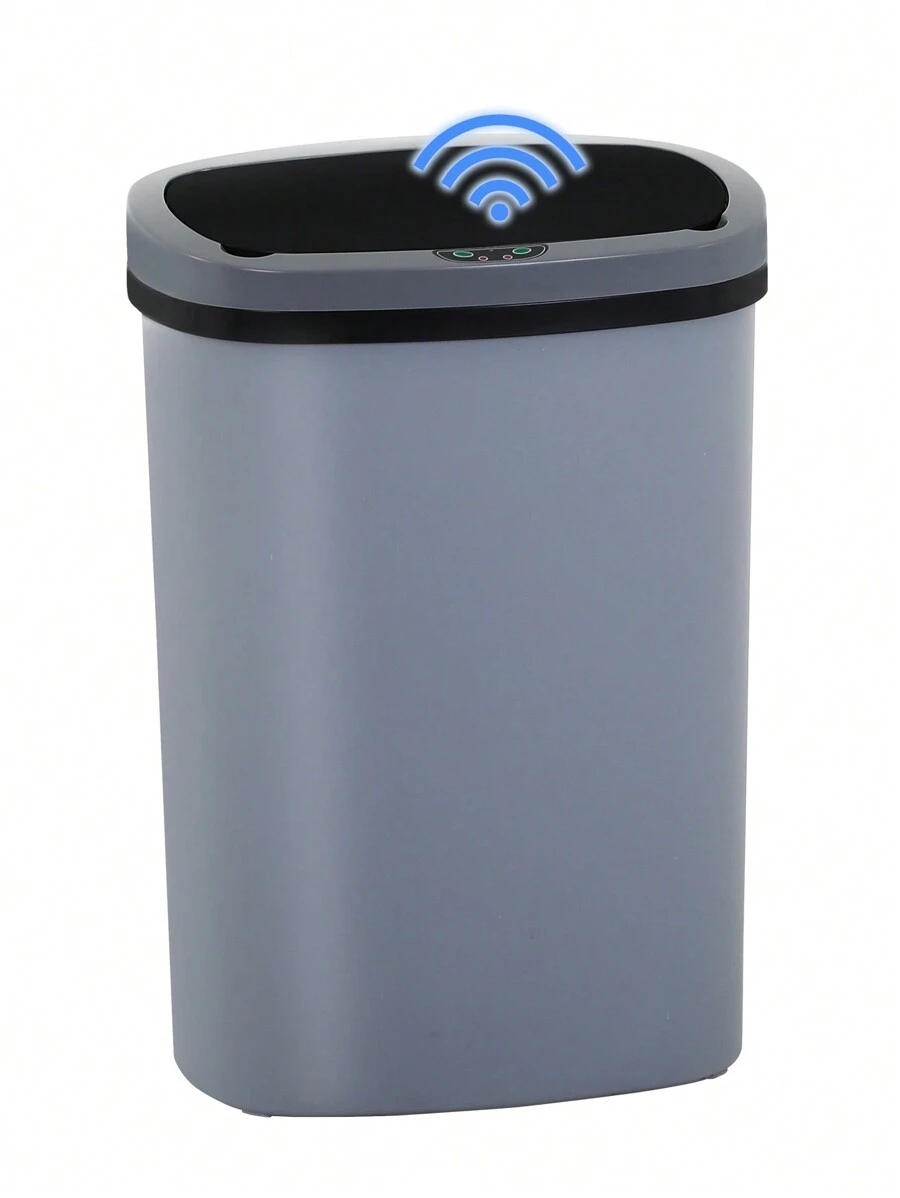 DOPINMIN 13 Gallon Trash Can Kitchen Trash Can Automatic Garbage Can With Lid Touch Free High-Capacity Motion Sensor For Home Kitchen Bedroom Bathroom Office Kitchen Waste Bin Wateproof Trash Bin - Xám - Xem 1