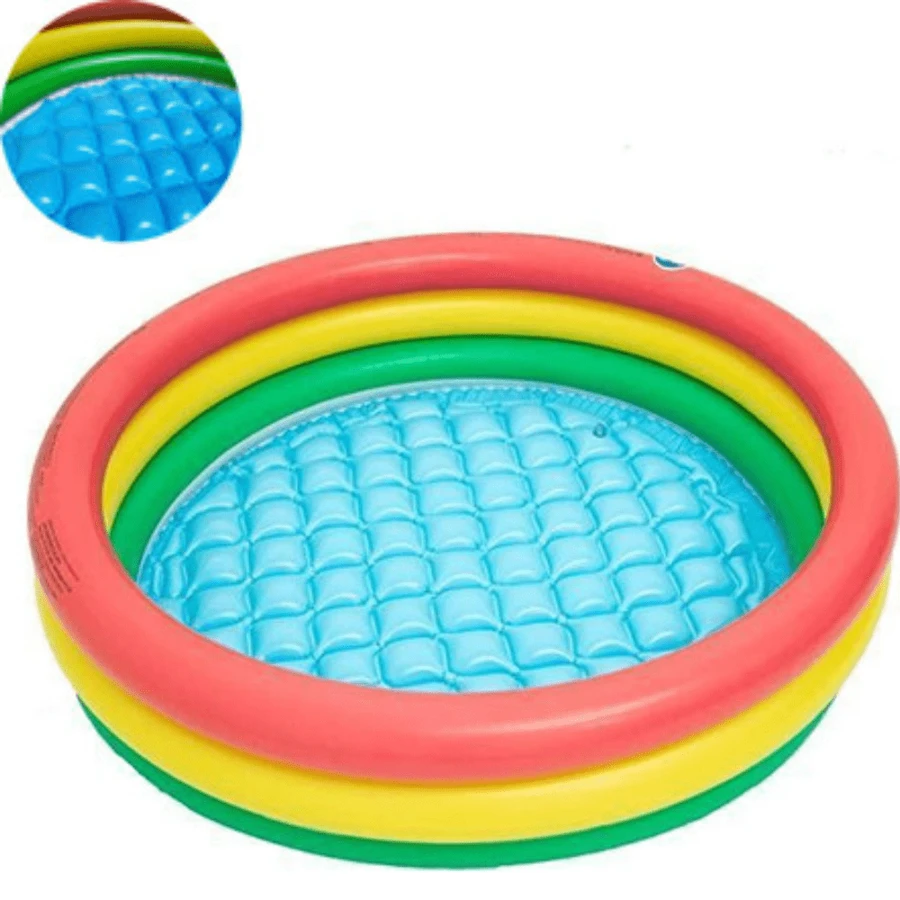 3 RING INFLATABLE POOL 126 LTS WITH INFLATABLE BOTTOM SUMMER BEACH - 彩色 - 查看 1