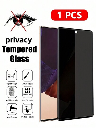 1pc 3D Curved Anti Peeping Transparent Tempered Glass Film Anti Spy And Anti Scratch Tempered Glass Film Mobile Phone Screen Compatible With Samsung Galaxy/Compatible With Huawei/Honor/Compatible With Xiaomi Redmi/Reno/Realme/Vivo// 9H Hardness Privacy Protection Film Screen Protection Essentials, Applicable To Daily Shield, Office, Home Privacy Screen Protector Phone Screen Protector Phone Accessories