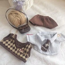 20cm Muñeca linda, un conjunto de ropa para la muñeca, camisa, chaleco, pantalones, bolso, corbata y sombrero, regalos perfectos para amigos - Multicolor - Ver 13