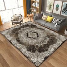 1pc Bohemian Style Floral Patterned Carpet - Fade-Resistant, Soft Flannel Bathroom Mat, Home Decor Home Decor Floor Mats Carpets Home Bathroom Decor Bath Rug Outdoor Rug Door Mat Fall Decor Bathroom Accessories Back To School Entryway Decor - Brown - View 5