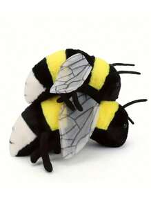 2 种尺寸可爱蜜蜂毛绒玩具可爱蜜蜂填充动物毛绒玩具儿童生日派对居家女孩房间装饰创意礼物情人节感恩节 - 黑色 - 查看 2