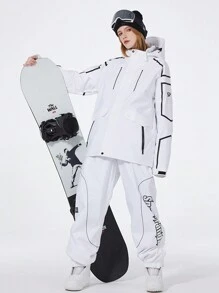 SPEED PANDA 1 Pieza Chaqueta térmica impermeable y a prueba de viento para snowboard, manténgase abrigado y seco, abrigo cómodo para montañismo, senderismo, esquí, ropa exterior unisex, ropa deportiva para hombres y mujeres (excluyendo accesorios) Conjuntos de esquí