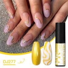 MEET ACROSS 5ml 白色黑色眼线凝胶指甲油彩色法式绘画条纹半永久绘画美甲 UV 凝胶清漆美甲设计适用于家庭沙龙 DIY 绘画礼物送给女士 - 彩色 - 查看 9