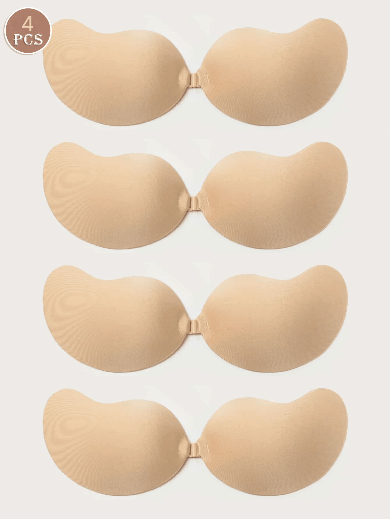 Taiyyi Strapless Adhesive Bra 2 Paar - Wiederverwendbarer Klebe-BH C Cup Schwarz & Hautton