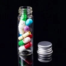 Gói 20 lọ thủy tinh 15ml/0,5oz lọ đựng mẫu có nắp nhôm vặn để đựng tin nhắn chúc mừng lọ đựng mẫu chất lỏng nghệ thuật & thủ công mỹ nghệ quà tặng đám cưới đồ trang trí - Bạc - Xem 6